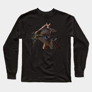 Giraffes Eating Long Sleeve T-Shirt